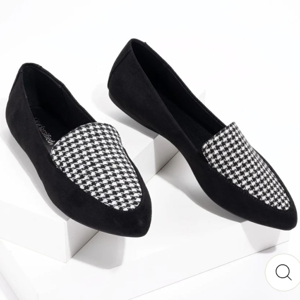 NWOB Essex Lane El-aleanor Suede and Houndstooth loaders - Picture 2 of 5